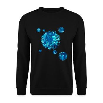 Unterwasser Motiv Wasser Fleck Geschenk Luftblasen - Unisex Pullover - Schwarz - Vorne - Alina (178cm) & Michal (187cm)