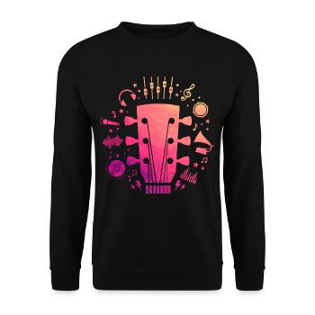 Gitarre - Unisex Pullover - Schwarz - Vorne - Alina (178cm) & Michal (187cm)