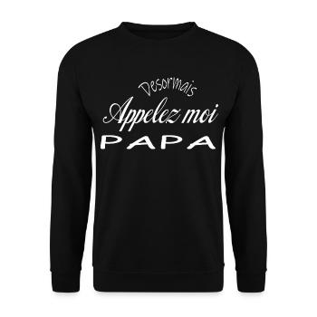 Desormais Papa - Sweat-shirt Unisexe - noir - Devant - Alina (178cm) & Michal (187cm)