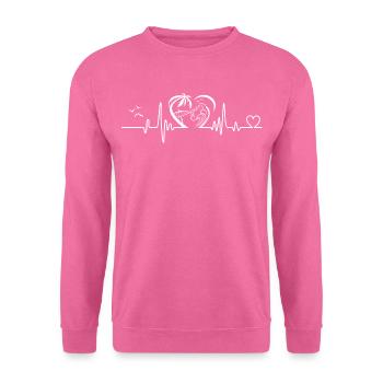 Sommerstrand Herzschlag Lustig Familienurlaub Strand - Unisex Pullover - Pink - Vorne