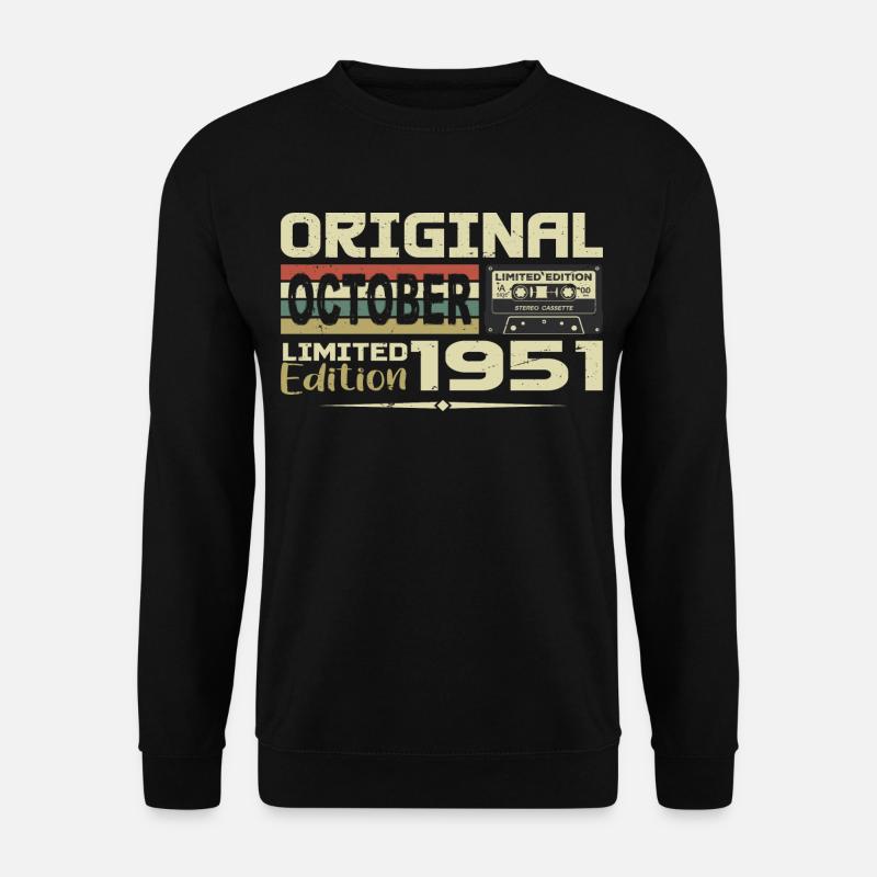 Geburtstag Oktober 1951 Original | Oktober 1951 - Unisex Pullover - Schwarz