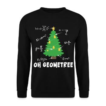 Oh Geometrical Merry Christmas Math Arithmetic - Unisex Sweatshirt - black - Front - Alina (178cm) & Michal (187cm)
