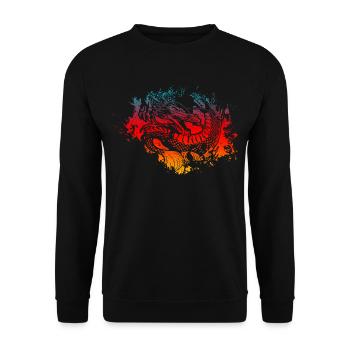 Dragon chinois - Sweat-shirt Unisexe - noir - Devant - Alina (178cm) & Michal (187cm)