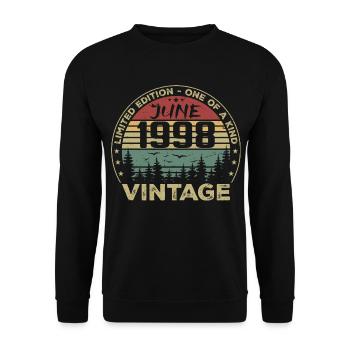 Cadeau Juin 1998 Anniversaire Juin 1998 Juin 1998 - Sweat-shirt Unisexe - noir - Devant - Alina (178cm) & Michal (187cm)