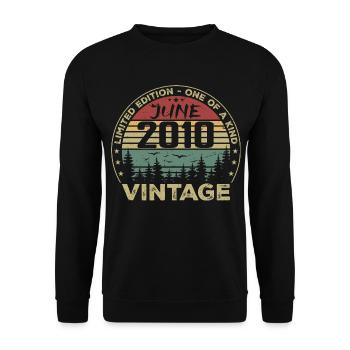 Gift June 2010 Birthday June 2010 June 2010 - Unisex Sweatshirt - black - Front - Alina (178cm) & Michal (187cm)