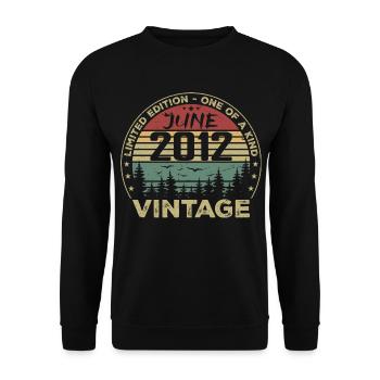 Gift June 2012 Birthday June 2012 June 2012 - Unisex Sweatshirt - black - Front - Alina (178cm) & Michal (187cm)