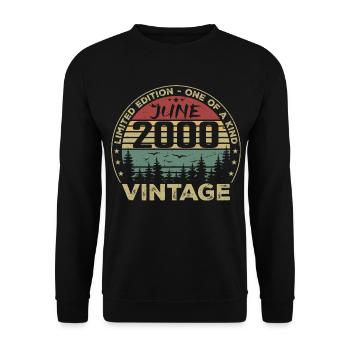 Gift June 2000 Anniversary June 2000 June 2000 - Unisex Sweatshirt - black - Front - Alina (178cm) & Michal (187cm)