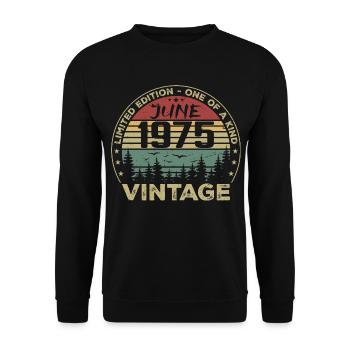 Gift June 1975 Anniversary June 1975 June 1975 - Unisex Sweatshirt - black - Front - Alina (178cm) & Michal (187cm)