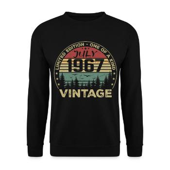 Cadeau D'anniversaire Juillet 1967 Vintage 1967 - Sweat-shirt Unisexe - noir - Devant - Alina (178cm) & Michal (187cm)