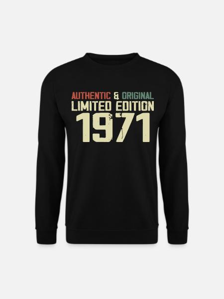 1971 Geburtstagsgeschenk 1971 Jahrgang 1971 Retro - Unisex Pullover - Schwarz