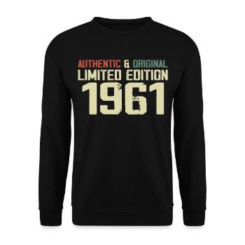 1961 Cadeau Anniversaire 1961 Vintage 1961 Rétro - Sweat-shirt Unisexe - noir - Devant - Alina (178cm) & Michal (187cm)