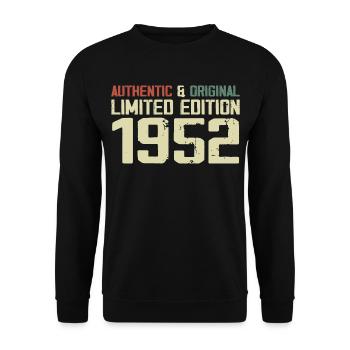1952 Birthday Gift 1952 Vintage 1952 Retro - Unisex Sweatshirt - black - Front - Alina (178cm) & Michal (187cm)