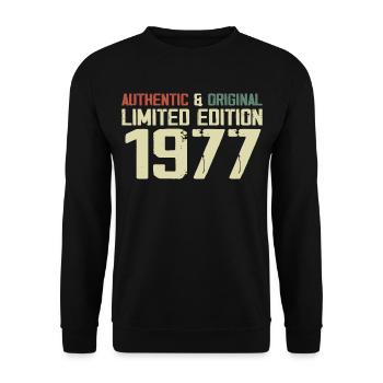 1977 Cadeau Anniversaire 1977 Vintage 1977 Rétro - Sweat-shirt Unisexe - noir - Devant - Alina (178cm) & Michal (187cm)