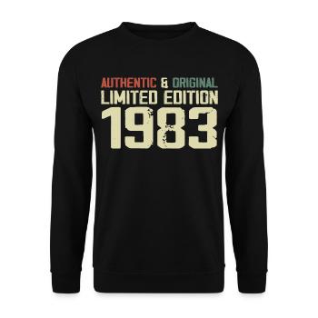 1983 Cadeau Anniversaire 1983 Vintage 1983 Rétro - Sweat-shirt Unisexe - noir - Devant - Alina (178cm) & Michal (187cm)