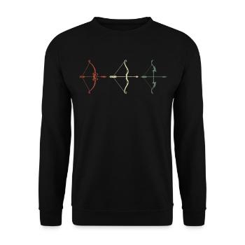 Archery Bow Target Archer - Unisex Sweatshirt - black - Front - Alina (178cm) & Michal (187cm)