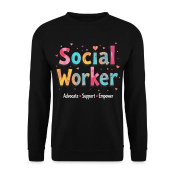 Advocate Support & Empower Social Worker Month - Unisex Sweatshirt - black - Front - Alina (178cm) & Michal (187cm)