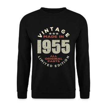 Vintage 1955 - Unisex Sweatshirt - black - Front - Alina (178cm) & Michal (187cm)