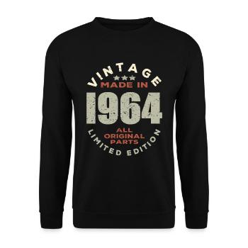 Vintage 1964 - Unisex Sweatshirt - black - Front - Alina (178cm) & Michal (187cm)