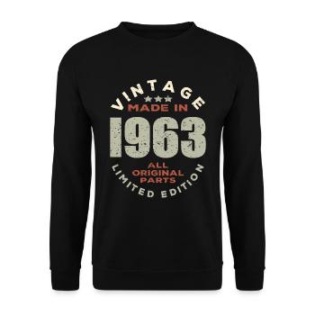 Vintage Retro Jahrgang 1963 Original - Unisex Pullover - Schwarz - Vorne - Alina (178cm) & Michal (187cm)