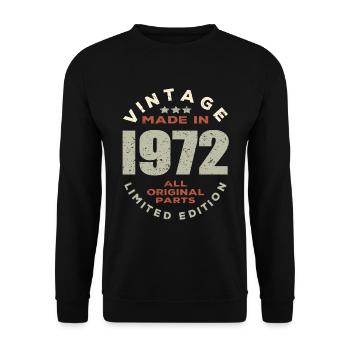 Vintage 1972 - Unisex Sweatshirt - black - Front - Alina (178cm) & Michal (187cm)