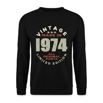 Vintage 1974 - Unisex Sweatshirt - black - Front - Alina (178cm) & Michal (187cm)