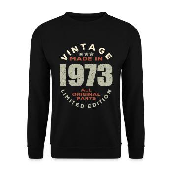 Vintage 1973 - Unisex Sweatshirt - black - Front - Alina (178cm) & Michal (187cm)