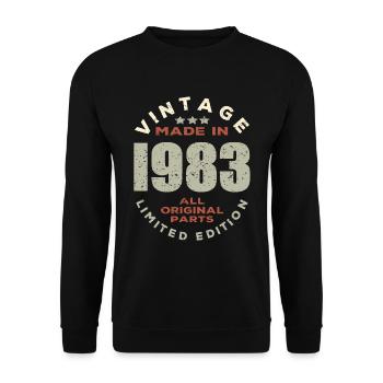 Vintage 1983 - Unisex Sweatshirt - black - Front - Alina (178cm) & Michal (187cm)