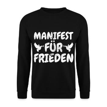 Manifest für Frieden Geschenk - Unisex Pullover - Schwarz - Vorne - Alina (178cm) & Michal (187cm)