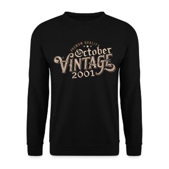 October Birthday Gift | Born in October 2001 - Unisex Sweatshirt - black - Front - Alina (178cm) & Michal (187cm)