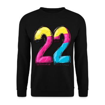 22 Number Colorful - Unisex Sweatshirt - black - Front - Alina (178cm) & Michal (187cm)