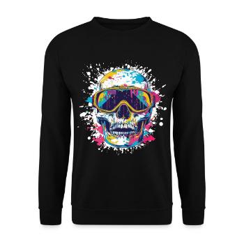 Skull Ski Ski Goggles - Unisex Sweatshirt - black - Front - Alina (178cm) & Michal (187cm)