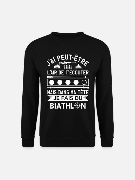 Je fais du biathlon t-shirt humour biathlete - Unisex sweater - sort