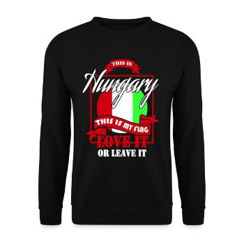 Hungarian flag - Unisex Sweatshirt - black - Front - Alina (178cm) & Michal (187cm)