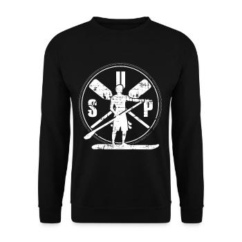 SUP - Unisex Sweatshirt - black - Front - Alina (178cm) & Michal (187cm)