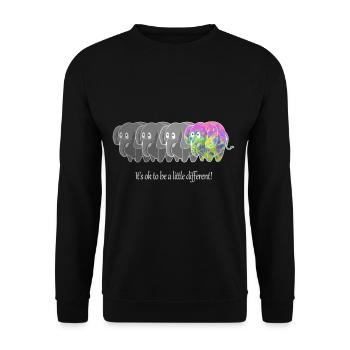 Vintage Elephant Ça va un peu différemment - Sweat-shirt Unisexe - noir - Devant - Alina (178cm) & Michal (187cm)