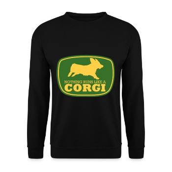 Nichts rennt so wie mein Corgi - Unisex Pullover - Schwarz - Vorne - Alina (178cm) & Michal (187cm)
