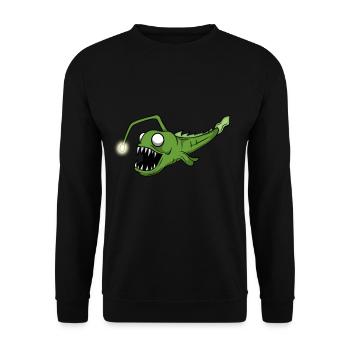 Poisson grenouille pêche en haute mer rétro pêcheur drôle - Sweat-shirt Unisexe - noir - Devant - Alina (178cm) & Michal (187cm)