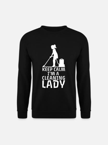 Keep Calm I'm a Cleaning Lady retro cleaner - Unisex Sweatshirt - black