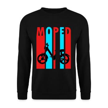 retro moped motorcycle moped driver gift idea leader - Unisex Sweatshirt - black - Front - Alina (178cm) & Michal (187cm)