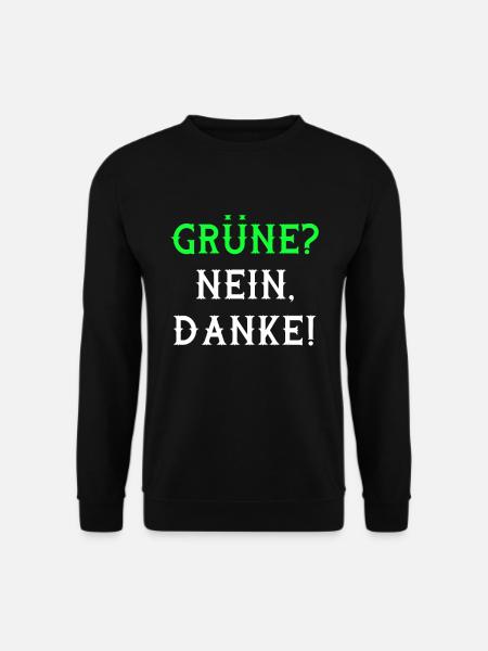 Grüne nein Danke retro Politik Statement - Unisex Pullover - Schwarz