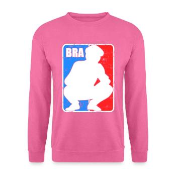 Holzrusse in Russenhocke Bra Bratan Russia blyad R - Unisex Pullover - Pink - Vorne
