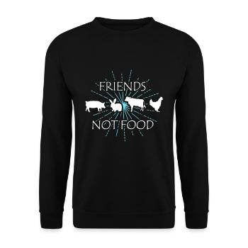 Friends not Food retro - Unisex Sweatshirt - black - Front - Alina (178cm) & Michal (187cm)