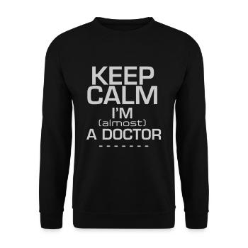 L'étudiant en médecine garde son calme, je suis presque un docteur - Sweat-shirt Unisexe - noir - Devant - Alina (178cm) & Michal (187cm)