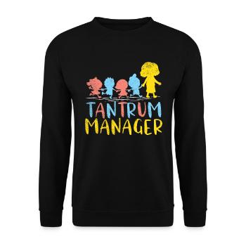 Tantrum Manager Nursery Childcare - Unisex Sweatshirt - black - Front - Alina (178cm) & Michal (187cm)