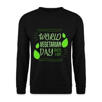 Weltvegetariertag 1. Oktober 1. Oktober Grünkohl-G - Unisex Pullover - Schwarz - Vorne - Alina (178cm) & Michal (187cm)