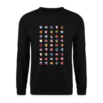 Flaggen der Länder Nationales Erbe Patriotisch Geb - Unisex Pullover - Schwarz - Vorne - Alina (178cm) & Michal (187cm)