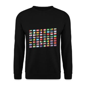 Flaggen der Länder Nationales Erbe Weltgemeinschaf - Unisex Pullover - Schwarz - Vorne - Alina (178cm) & Michal (187cm)