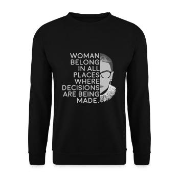 RBG Solidarity Equal Rights Humanitarian Ruth - Unisex Sweatshirt - black - Front - Alina (178cm) & Michal (187cm)