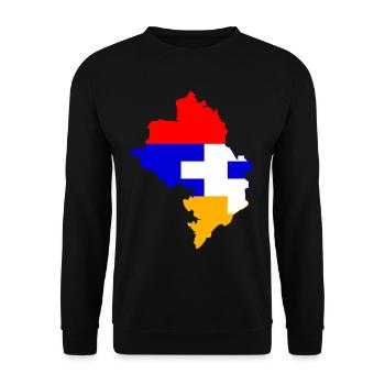Artsakh Flag Strong Nagorno-Karabakh Armenia Nati - Unisex Sweatshirt - black - Front - Alina (178cm) & Michal (187cm)
