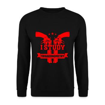 Passionné d'armes à feu J'étudie la géométrie de la gâchette Shot Wa - Sweat-shirt Unisexe - noir - Devant - Alina (178cm) & Michal (187cm)